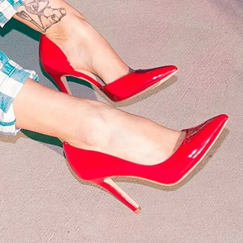 Vista 5 de JENN ARDOR - Zapatos de tacón de aguja alto para mujer - Punta cerrada fina, diseño clásico de meter, zapatos de vestir