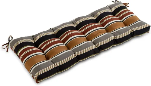 Vista 42 de Greendale Home Fashions Cojín de banco para exteriores de 51 pulgadas, Adobe Stripe