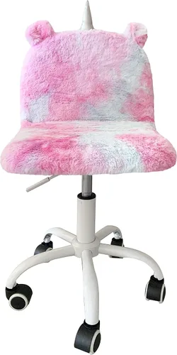 Vista 2 de Heritage Kids Silla de escritorio con ruedas de piel sintética para niños, arcoíris fresco 13 pulgadas de profundidad x 16 pulgadas de ancho x 29.3