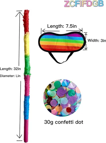 Vista 2 de Palitos de piñata de 32 pulgadas, que no se rompen, la calidad es muy difícil. Los niños pueden disfrutar jugando en la fiesta de piñata sin