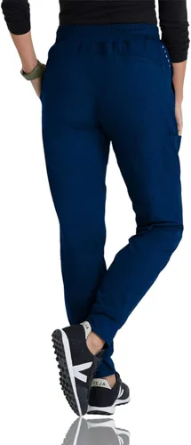 Vista 2 de Barco One Pantalón deportivo, pantalón quirúrgico de altura media, con tejido elástico de 4 vías y 3 bolsillos, para mujer