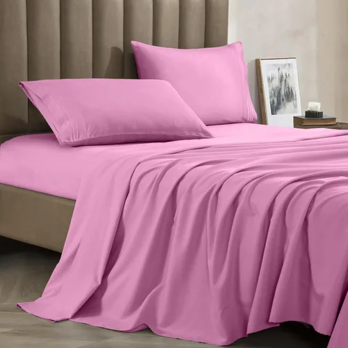 Vista 31 de CELINE LINEN Juego de sábanas de microfibra de 4 piezas prémium de calidad hotelera 1800, resistente a las arrugas - Ropa de cama de lujo ultra