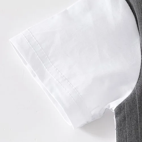 Vista 7 de Baby Boy Gentleman White Shirt Vest Bowtie Tuxedo Onesie Jumpsuit Overall Romper Baby Girls Bodysuit