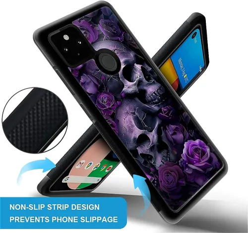 Vista 732 de Compatible con Google Pixel 4A 5G Mobile Case Creative Acrylic Panel trasero Silicona Protección Grip especialmente diseñado para Google Pixel 4A 5G