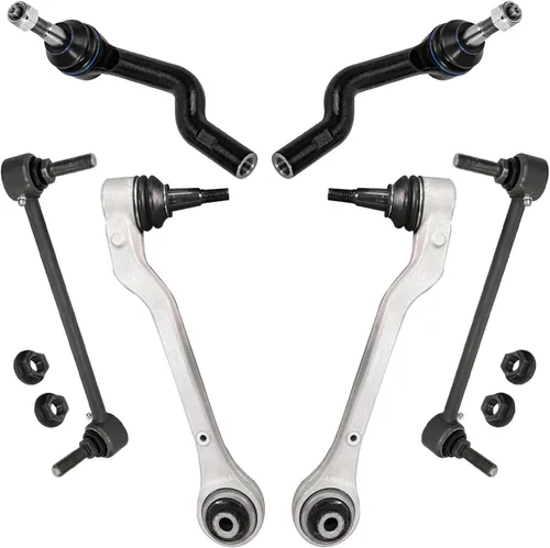 Vista 101 de Detroit Axle - Kit de extremo delantero para Chrysler 300 Dodge Charger 2011-2023 Challenger, 2 Lower Rearward Control Arms 2 Outer Tie Rods 2