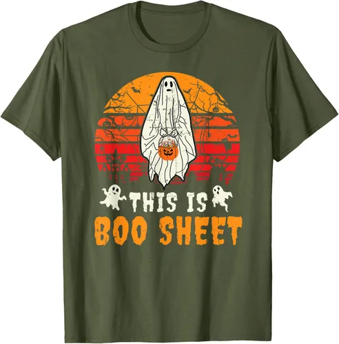 Vista 7 de Funny This Is Boo Sheet Spooky Ghost Halloween - Camiseta de disfraz de juego de palabras, Negro, S
