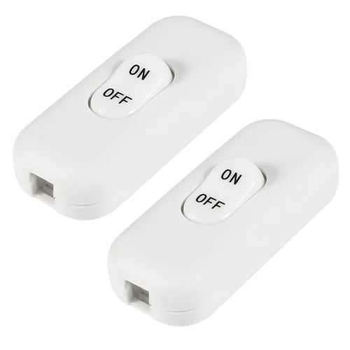 Vista 9 de 2 interruptores de cable en línea, AC120V 10A, 250V 6A, interruptor de control de lámpara de encendido y apagado para dormitorio, lámpara de mesa