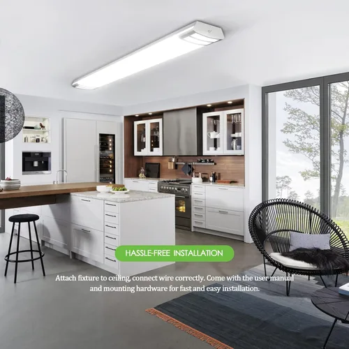 Vista 2 de ANTLUX Lámpara LED de 4 pies, 50 W, 5600 lm, luz LED lineal de montaje empotrado, 4000 K, 4 pies, lámparas LED de techo de cocina para sala
