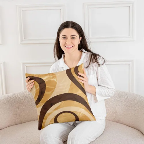 Vista 5 de Paquete de 4 fundas de almohada decorativas geométricas, juego de fundas de cojín cuadradas geométricas para sofá, dormitorio, sala de estar, línea