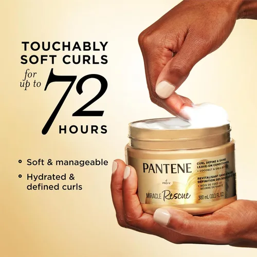 Vista 2 de Pantene Miracle Rescue Curl Define & Shine - Acondicionador sin enjuague, 10.1 onzas líquidas