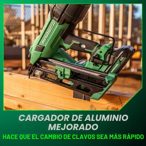 Vista 8 de Metabo HPT Kit de Clavadora de Marcos Inalámbrica MultiVolt de 18V de 30° con Cinta de Papel, Clavadora de Marcos de 3-1/2", Herramienta Eléctrica