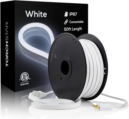 Vista 11 de Torchstar - Luz LED de neón para exteriores 50 pies, IP67, impermeable, CA 120 V (150 pies máximo), certificación ETL y UL, decoración de edificio