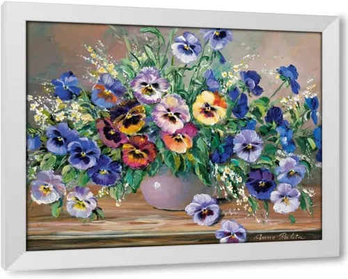 Vista 12 de ArtDirect Bouquet of pansies 18x15 Black Modern Wood Framed with Double Matting Museum Art Print by Paleta, Anna