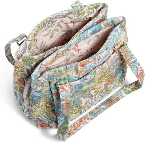 Vista 4 de Vera Bradley Bolso bandolera de algodón con múltiples compartimentos para mujer