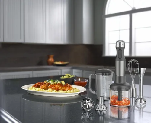 Vista 2 de Licuadora KitchenAid KHB2561 de 5 velocidades, Plateado Contour
