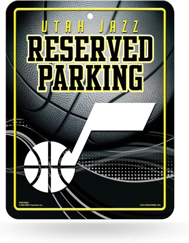 Vista 13 de Rico Industries Cartel de estacionamiento de metal de baloncesto