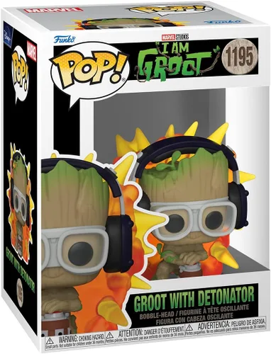 Vista 2 de Funko Pop! Marvel: Guardianes de la Galaxia - Groot con detonador Official Merch - Collectable Vinyl Figurine for Shelf Display - Birthday Gift