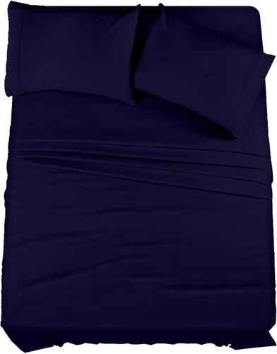 Vista 10 de Juego de cama de 5 piezas, 100% algodón egipcio de 600 hilos, fundas de almohada y sábana bajera con bolsillo extra profundo, ropa de cama suave