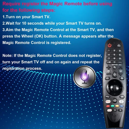 Vista 5 de Voice Magic Remote para LG TV - Control remoto universal para LG Nanocell WebOS, UHD, OLED, LCD, HD y Smart TV con puntero y función de voz