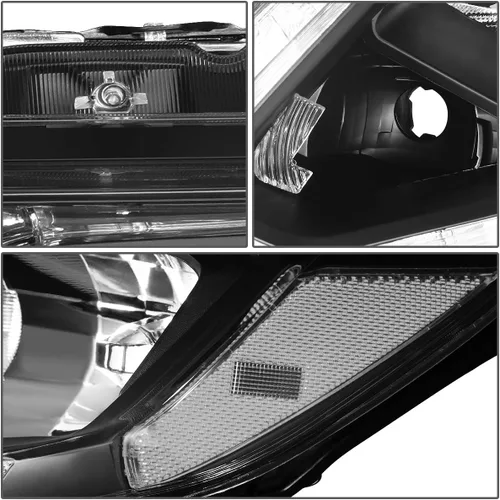 Vista 4 de Auto Dynasty - Conjunto de faros delanteros LED DRL compatibles con Nissan Rogue 2014 2015 2016, par de lámparas halógenas de repuesto con barra