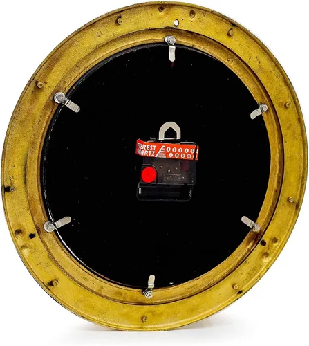 Vista 6 de Navegación náutica antigua Navegación marina de latón ojo de buey reloj de pared de latón macizo 15 pulgadas mejor para regalo (K RY)