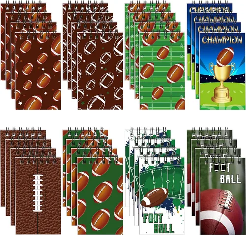 Vista 8 de Faccito 32 piezas de mini bloc de notas deportivos, baloncesto, béisbol, fútbol, suministros para fiestas, bolsas de regalo, bloc de notas