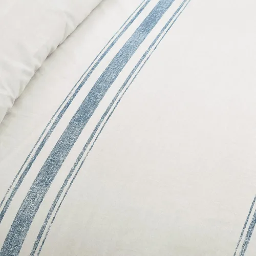 Vista 3 de Lush Decor Funda de Edredón Reversible de Algodón a Rayas Estilo Granja Twin XL Juego de 2 Piezas Azul - Juego de Ropa de Cama Twin XL - Funda