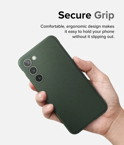 Vista 6 de Ringke Onyx - Funda compatible con Samsung Galaxy S23 [verde oscuro] + marco de cristal de lente de cámara compatible con Samsung Galaxy S23
