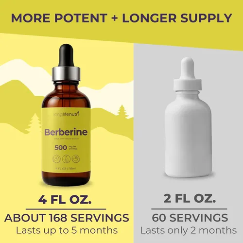 Vista 3 de Berberine Liquid Drops - de Berberis Aristata Bark, 4 onzas líquidas, suplemento orgánico para equilibrio natural, extracto sin azúcar, sabor