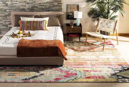 Vista 10 de SAFAVIEH Colección Monaco - Alfombra de área de 8 x 11 pies, Multicolor, diseño tribal bohemio chic envejecido, no desprende pelusa y de fácil