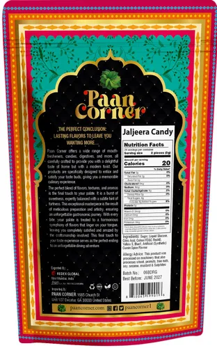 Vista 2 de Paan Corner Jaljeera Candy, sabor a comino picante, 4.23 onzas, ingredientes limpios