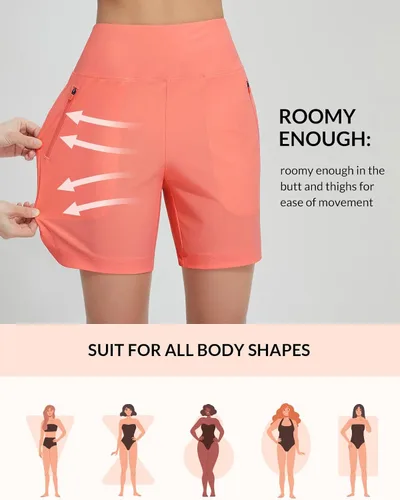 Vista 119 de baleaf Traje de baño de cintura alta de 3, 5, 7, 9 pulgadas, para mujer, de secado rápido, con bolsillos