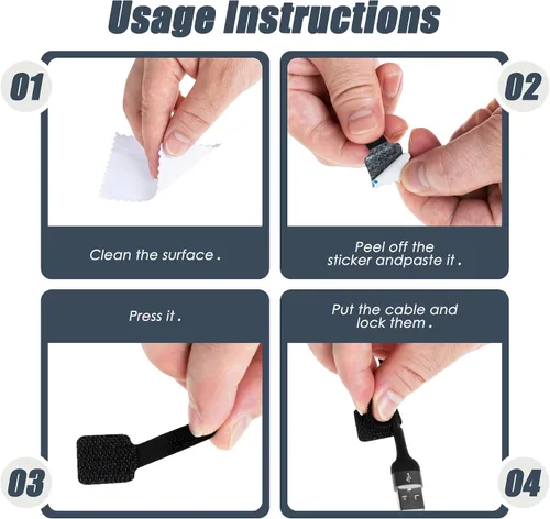 Vista 4 de Organizador de cables para electrodomésticos, organizador de cables adhesivo grande de escritorio para pequeños electrodomésticos de cocina, fuerte