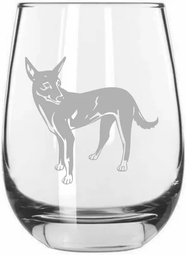 Vista 335 de Shar Pei (chino) - Vaso de vino sin tallo grabado para perro, 15.25 onzas