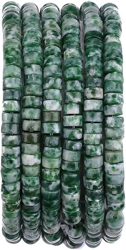 Vista 21 de BEADIA Cuentas Espaciadoras de Jade Natural Africano Planas Redondas Sueltas para Hacer Joyas con Abalorios 3mmx2mm 38cm