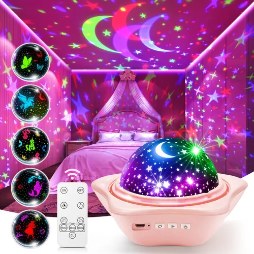 Vista 11 de Luz nocturna para niños, proyector de luz nocturna para bebé, luces nocturnas para dormitorio, proyector de estrellas, luces de estrella