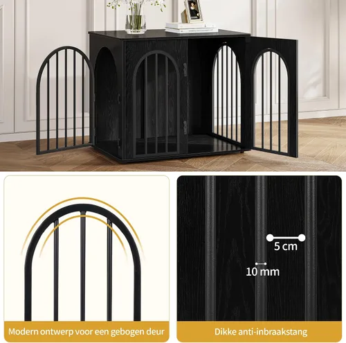 Vista 3 de Hzuaneri Jaula de Madera para Perros de 26.8'', Muebles de Jaula para Perros de Interior, Jaula para Perros Pequeños, Jaulas de Servicio Pesado