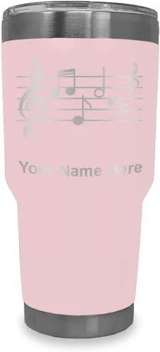 Vista 29 de LaserGram Vaso aislado al vacío de 20 onzas, personal de música, grabado personalizado incluido (negro)
