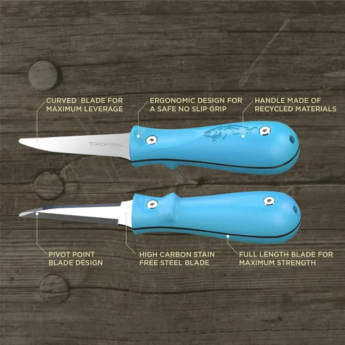 Vista 2 de Toadfish Cuchillo de shucking de ostras, herramienta abridor de ostras, cuchillo de ostras