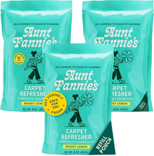 Vista 9 de Aunt Fannie's Polvo Refrescante y Desodorante para Alfombras, Eliminador de Olores Multiusos para Alfombras, Alfombras y Tapicería para Hogares
