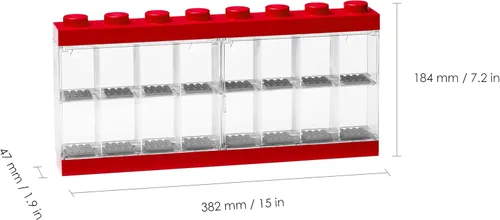 Vista 2 de Lego Minifiguras Vitrina 16 Rojo, Grande Rojo brillante