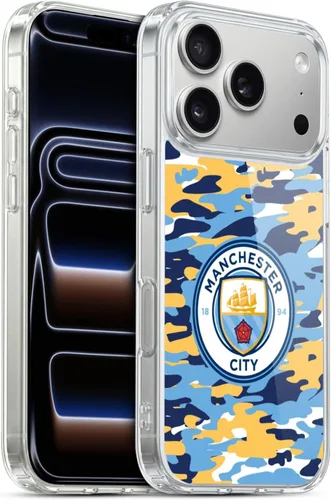 Vista 181 de Head Case Designs Funda de gel con licencia oficial del Manchester City Man City FC Blue Moon Badge Camou [protección de grado militar] compatible
