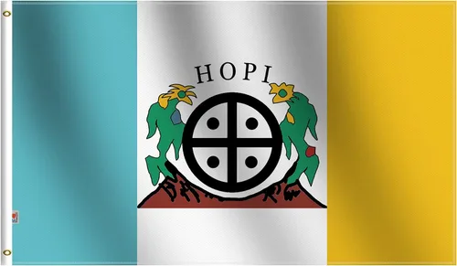 Vista 5 de Bandera de pueblo nativo americano Triba Abenaki de 3 x 5 pies, grande, tela de seda suave 100D para interiores y exteriores, 36 x 60 pulgadas