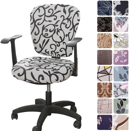 Vista 10 de Melaluxe - Funda para silla de oficina de computadora, funda universal protectora y elástica, cubierta elástica para silla giratoria