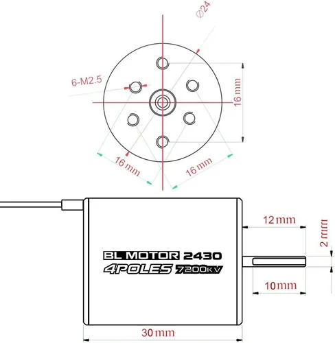 Vista 8 de GoolRC 2430 7200KV 4P Motor sin escobillas sin sensores con 25A ESC sin escobillas controlador de velocidad eléctrico para 1/16 1/18 RC Car Truck