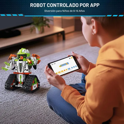 Vista 4 de Kit de construcción de robot STEM con control remoto para niños de 6 a 13 años, juguetes técnicos robóticos de codificación, regalos de cumpleaños