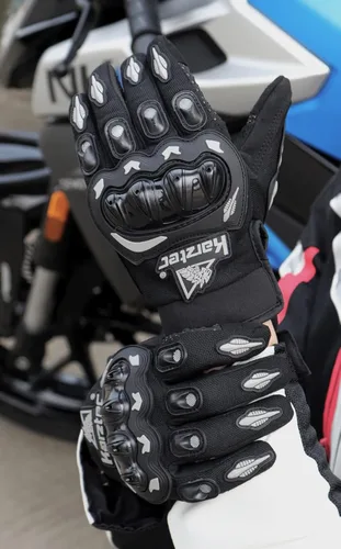 Vista 4 de OUNIXUE Guantes de motocross para hombres y mujeres, guantes de motocross para pantalla táctil, dedos completos, antideslizantes, MX MTB ATV BMX