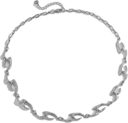 Vista 25 de Collar minimalista con cadena irregular Y2k para uso diario, versátil, joyería de moda para mujer, plata Dorado-1