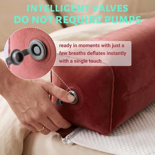 Vista 2 de Riel de cama inflable, parachoques portátiles de cama de viaje para niños pequeños, paquete de 2