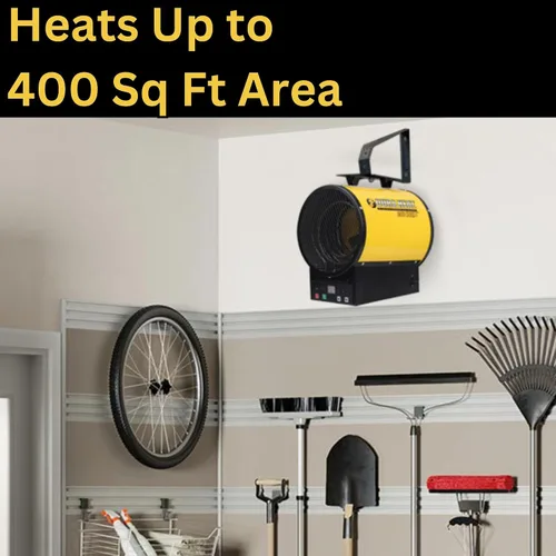 Vista 4 de Dura Heat calentador de aire eléctrico, 13,640 BTU- EUH4000R. 6-20P Plug, Electric Industrial Garage Heater, Workshop, Wall & Ceiling Mount, Steel